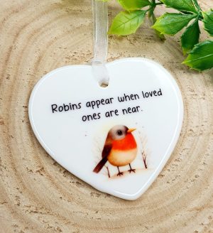 Robins Appear When Loved Ones Are Near – Memorial Heart