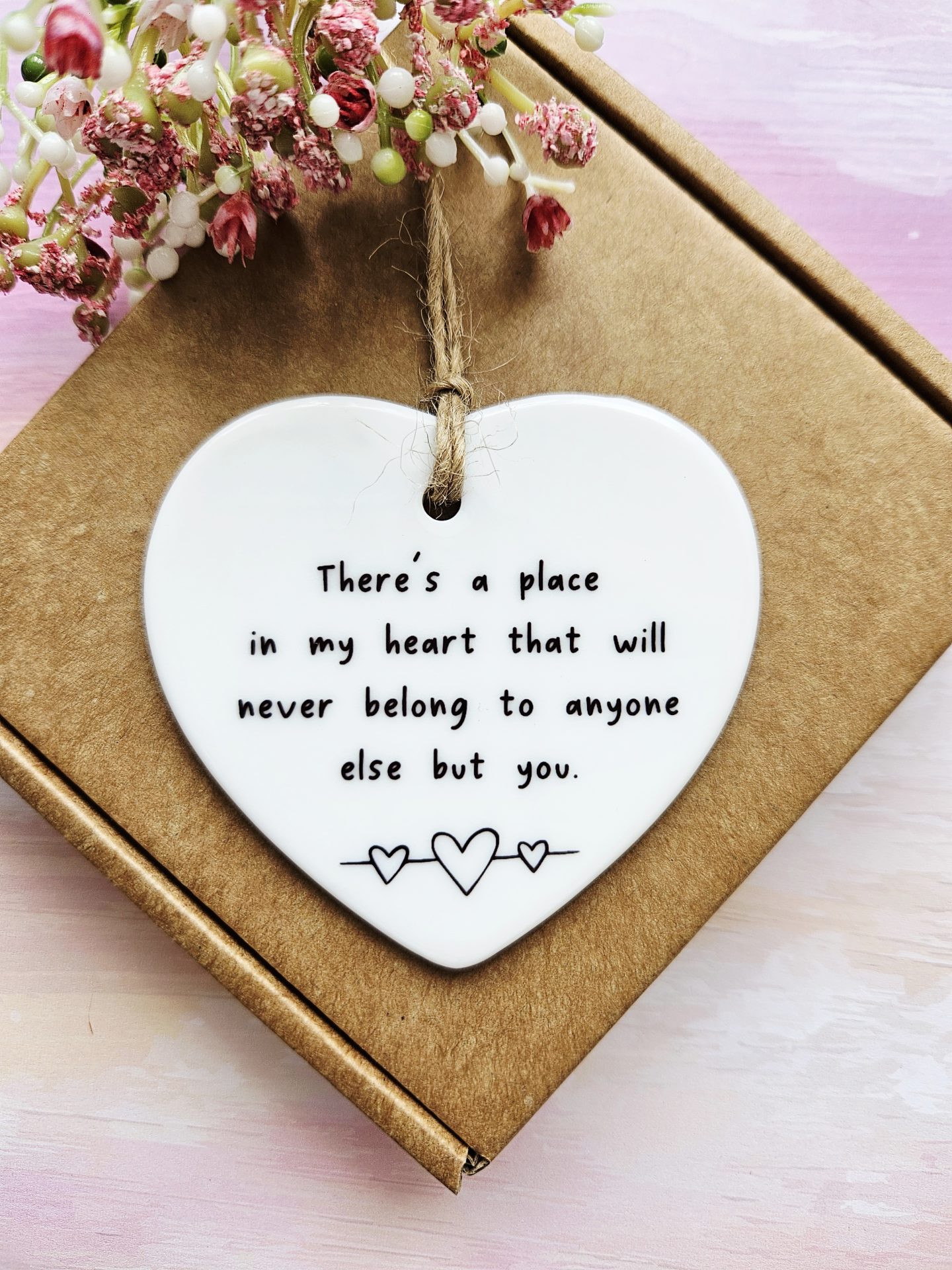 Gift for someone special ceramic heart keepsake handmade in Wales