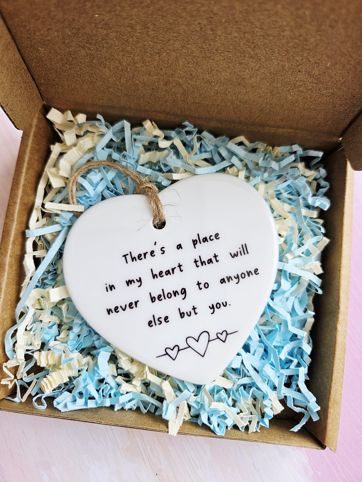 Ceramic heart ornament for friends family and loved ones gift boxed and ready to give