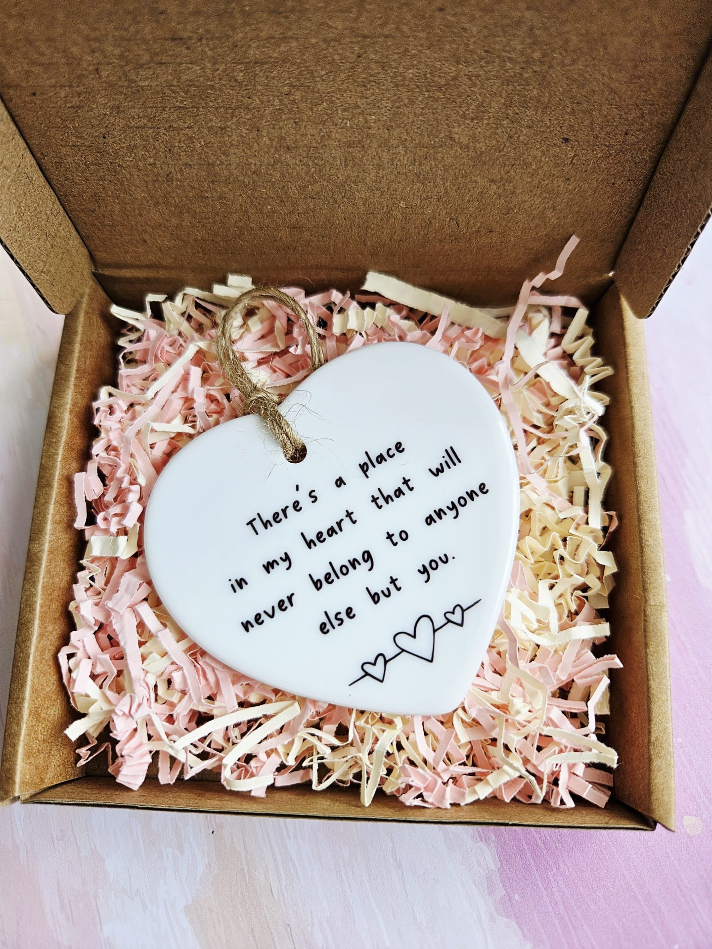 Sentimental ceramic keepsake gift showing lasting love and friendship