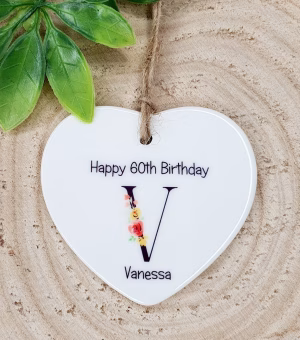 Personalised 60th Birthday Gift - Name And Initial, Gift Boxed