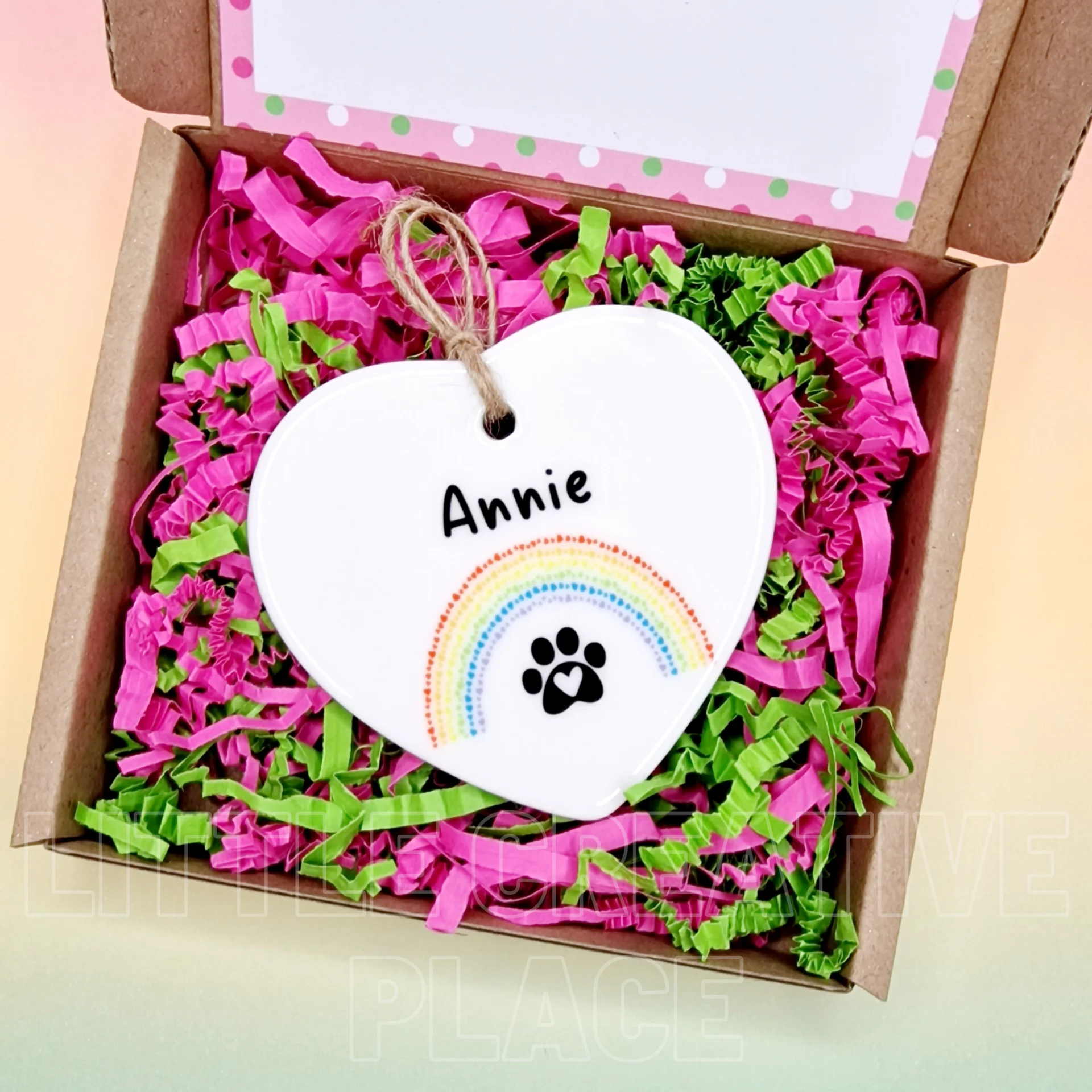 Personalised Pet Memorial Ceramic Heart – Rainbow Bridge Keepsake Gift - Image 6