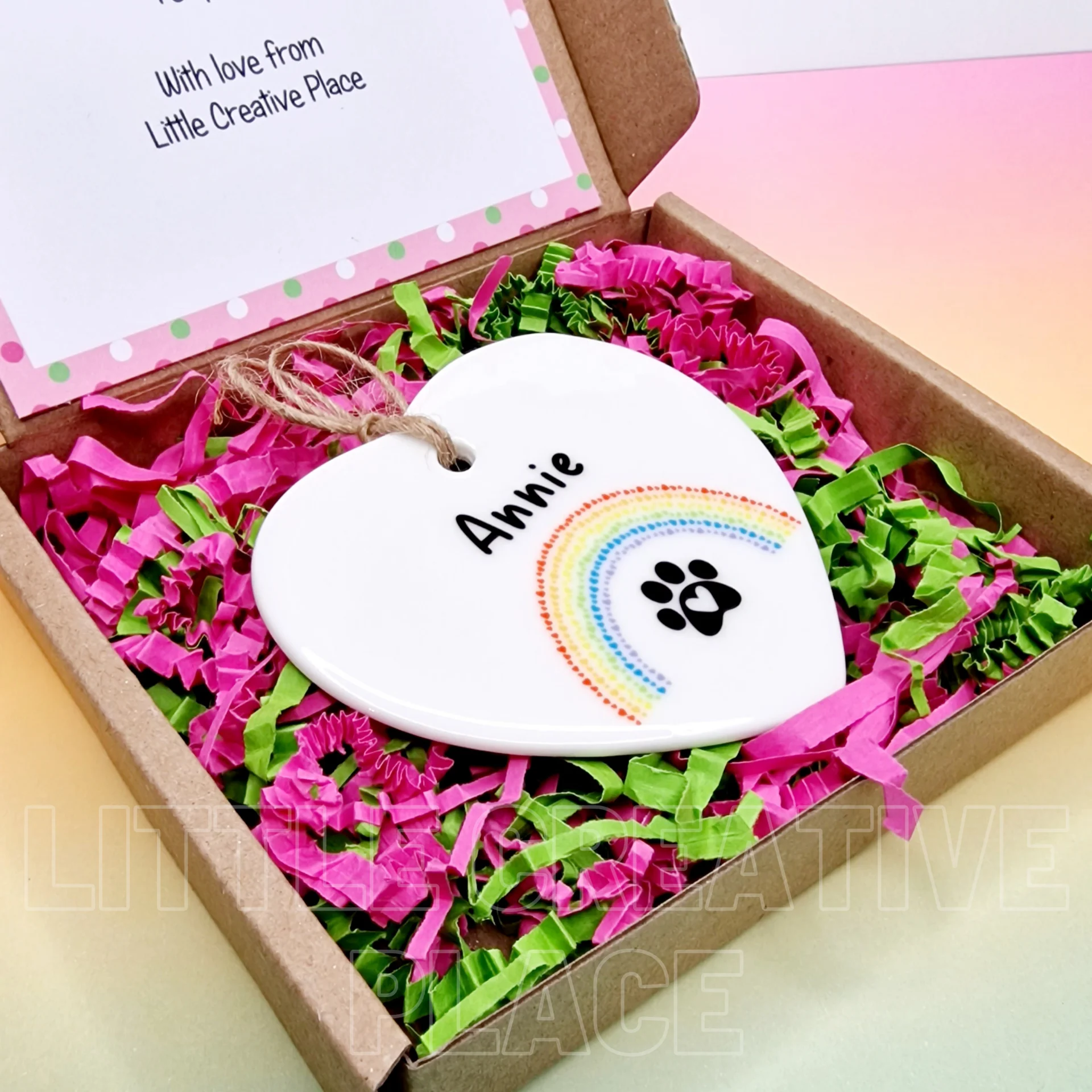 Personalised Pet Memorial Ceramic Heart – Rainbow Bridge Keepsake Gift - Image 7