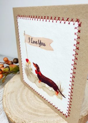 I Love You Dachshund Greeting Card
