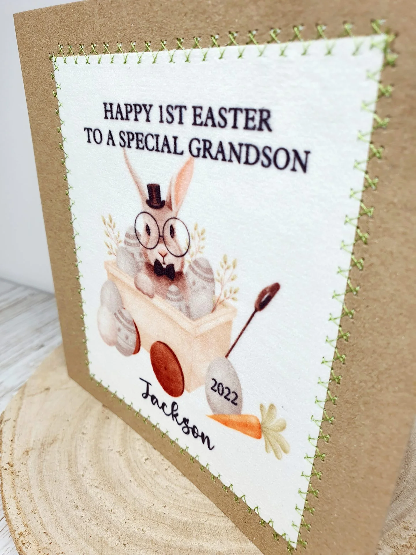 Personalised Grandson's First Easter Card, 1st Easter Card, Happy Easter Card