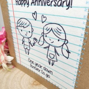 Paper Anniversary, Greeting Card, One Year Anniversary, First Anniversary