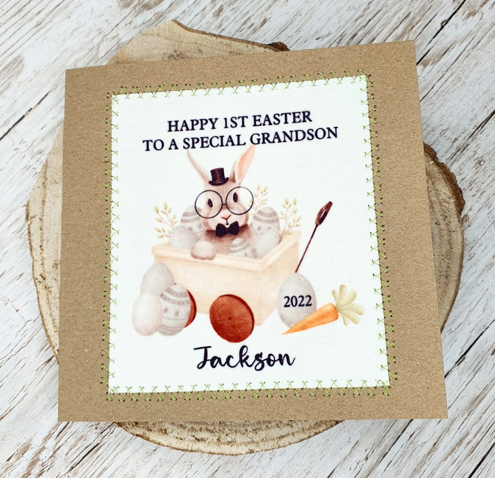 Personalised Grandson's First Easter Card, 1st Easter Card, Happy Easter Card - Image 3