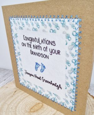 Personalised New Grandson Card, Personalised Grandparent Card, New Baby Grandson
