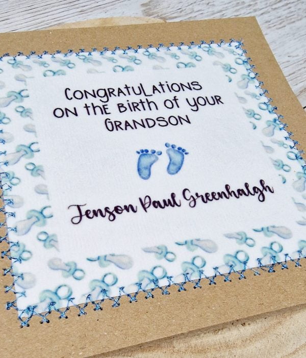 Personalised New Grandson Card, Personalised Grandparent Card, New Baby Grandson - Image 3