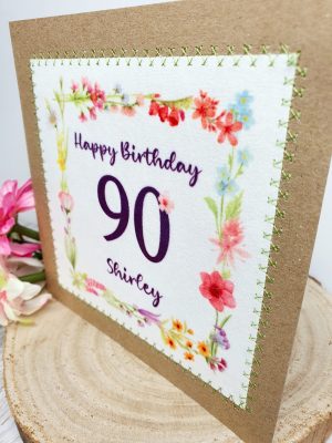 90th Birthday Card, 90th Birthday, Greeting Card, Personalised