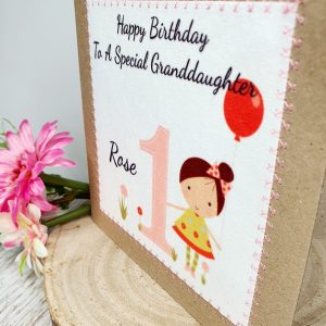 Personalised 1st Birthday Card Granddaughter