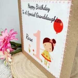 Personalised 1st Birthday Card Granddaughter