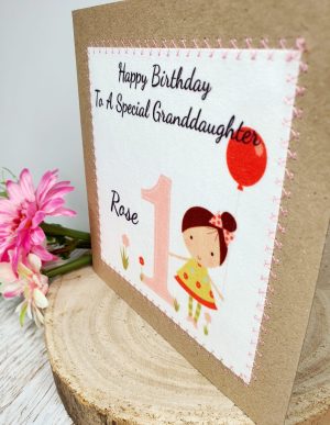 Personalised 1st Birthday Card Granddaughter