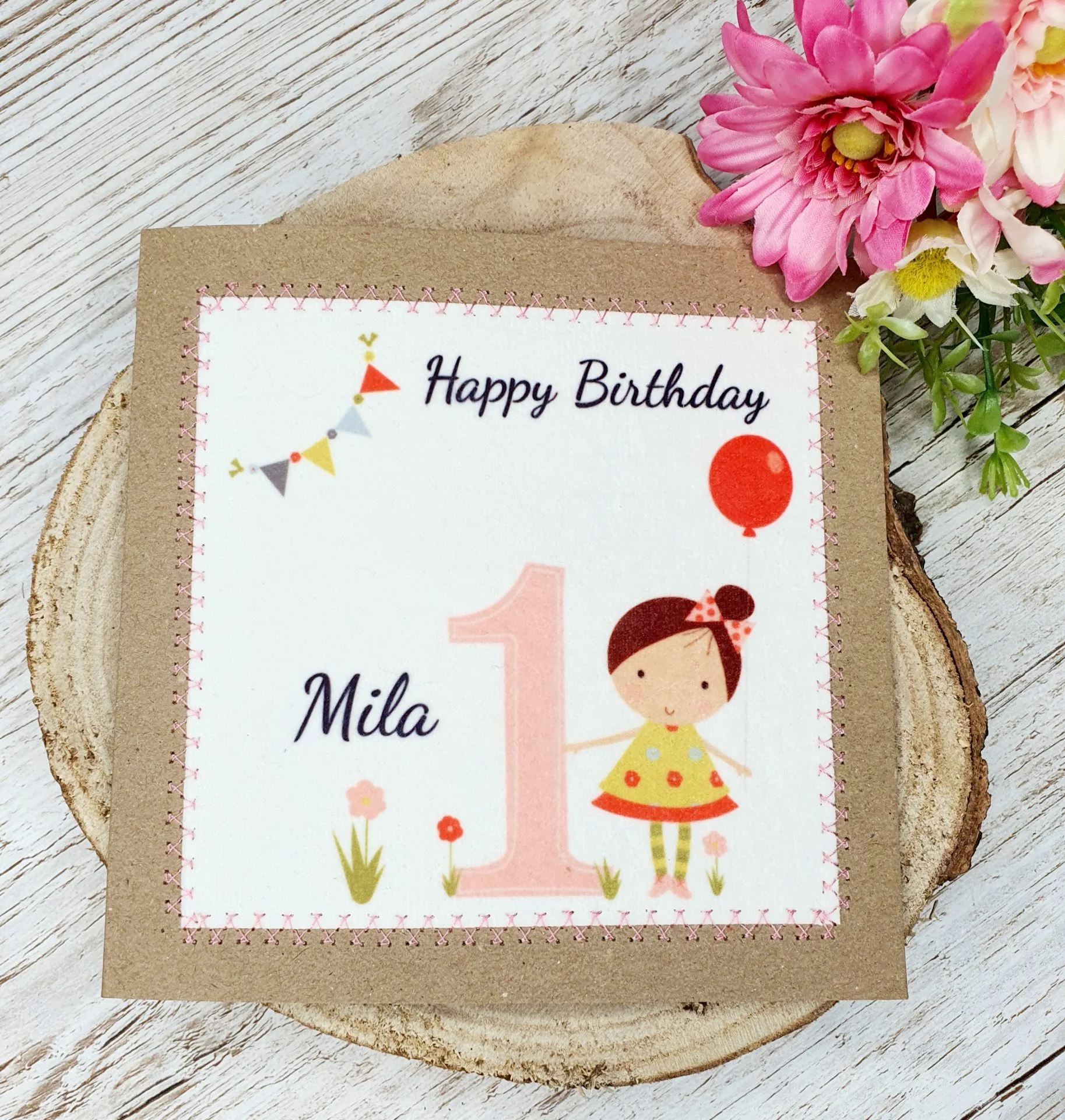 First Birthday Card | 1st Birthday Card, Personalised Card | Happy Birthday - Image 3