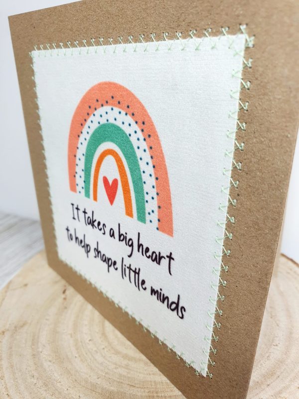 It Takes A Big Heart To Help Shape Little Minds, Thank You Card, Teacher - Image 3