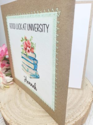 Personalised University Card – Handmade Watercolour Suede-Feel