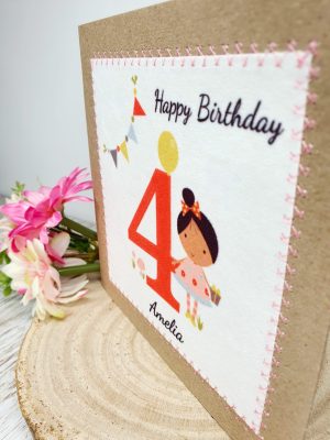 4 Today, Personalised Card, Happy Birthday, Happy 4th Birthday, 4th Birthday