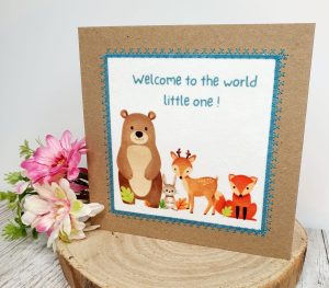 Welcome To The World Little One, Baby Boy, New Baby Card, New Baby, Forest