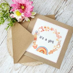 Welcome To The World | New Baby Girl Card | Congratulations It's A Girl