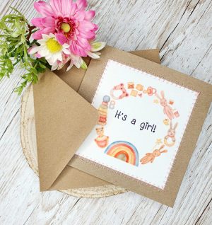 Welcome To The World | New Baby Girl Card | Congratulations It's A Girl