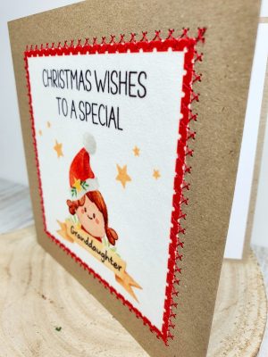 Christmas Wishes To A Special Granddaughter, Handmade Card For Grandchild