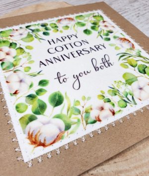 Cotton Anniversary Card, Happy Cotton Anniversary, To You Both, 2nd Wedding Anniversary