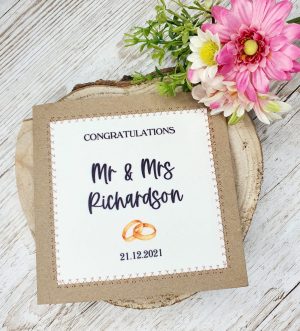 Just Married Card, Mr & Mrs Card, Wedding Card, Happy Couple, Elegant Wedding