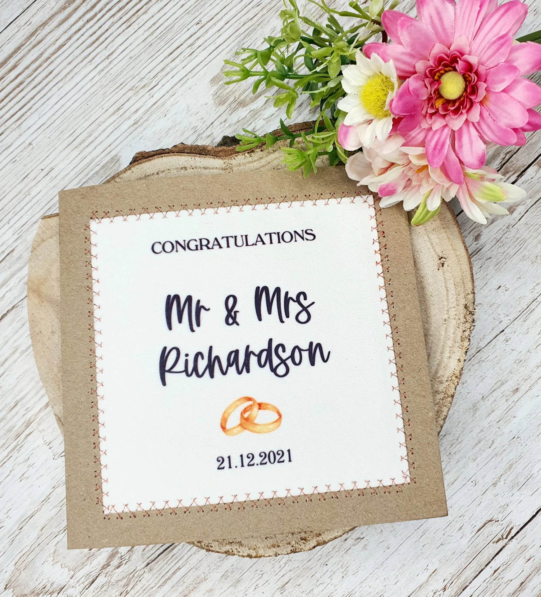 Just Married Card, Mr & Mrs Card, Wedding Card, Happy Couple, Elegant Wedding