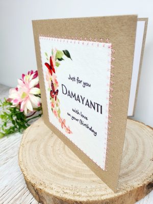 Personalised With Love On Your Birthday, Happy Birthday, Greetings Card, Butterfly Card