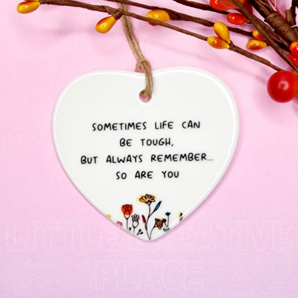 stay strong ceramic heart gift
