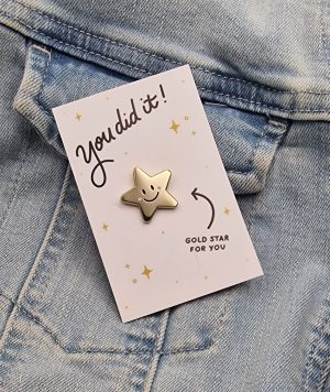 Gold Star Enamel Pin Badge