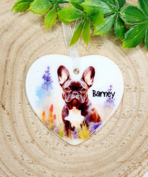 Personalised French Bulldog Keepsake – Heart Ceramic Gift