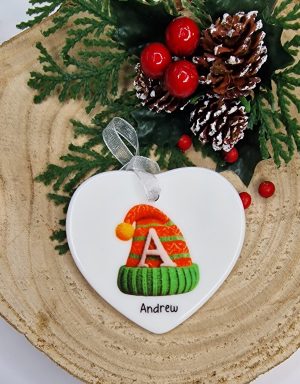 Personalised Ceramic Christmas Ornament – Woolly Hat