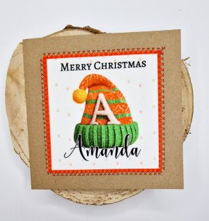 Personalised Woolly Hat Christmas Card – Handmade
