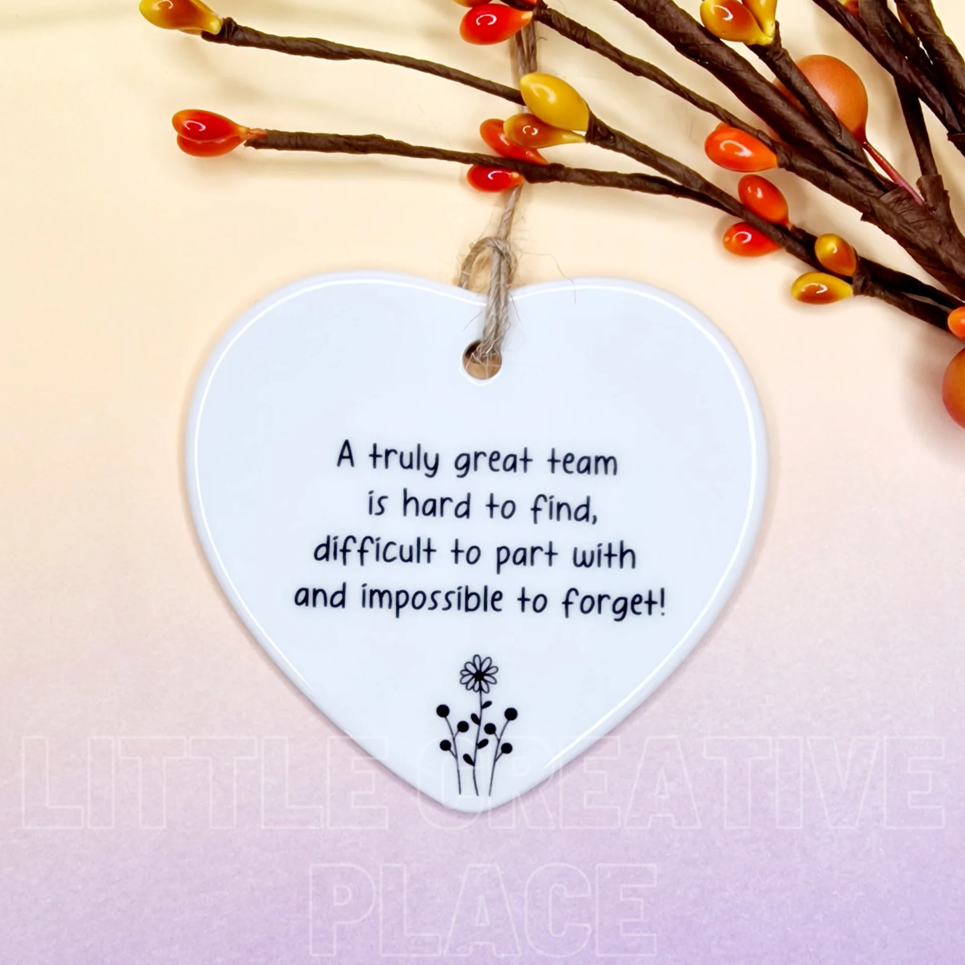 Team Appreciation Gift – Leaving Colleague Ceramic Heart Keepsake - Image 4