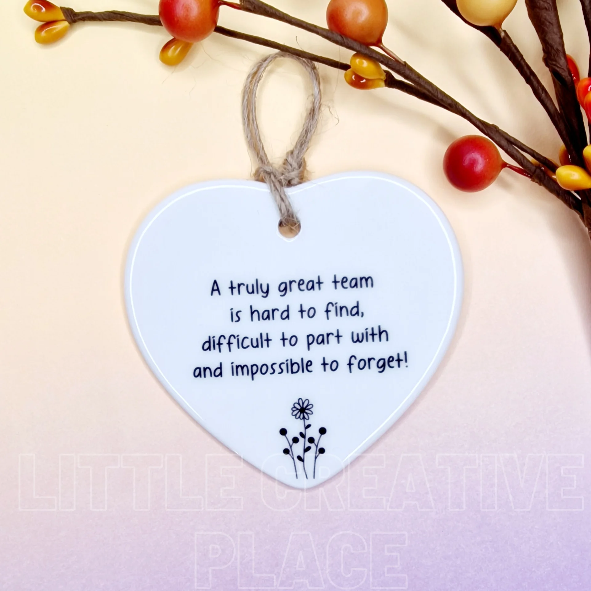 Team Appreciation Gift – Leaving Colleague Ceramic Heart Keepsake - Image 5