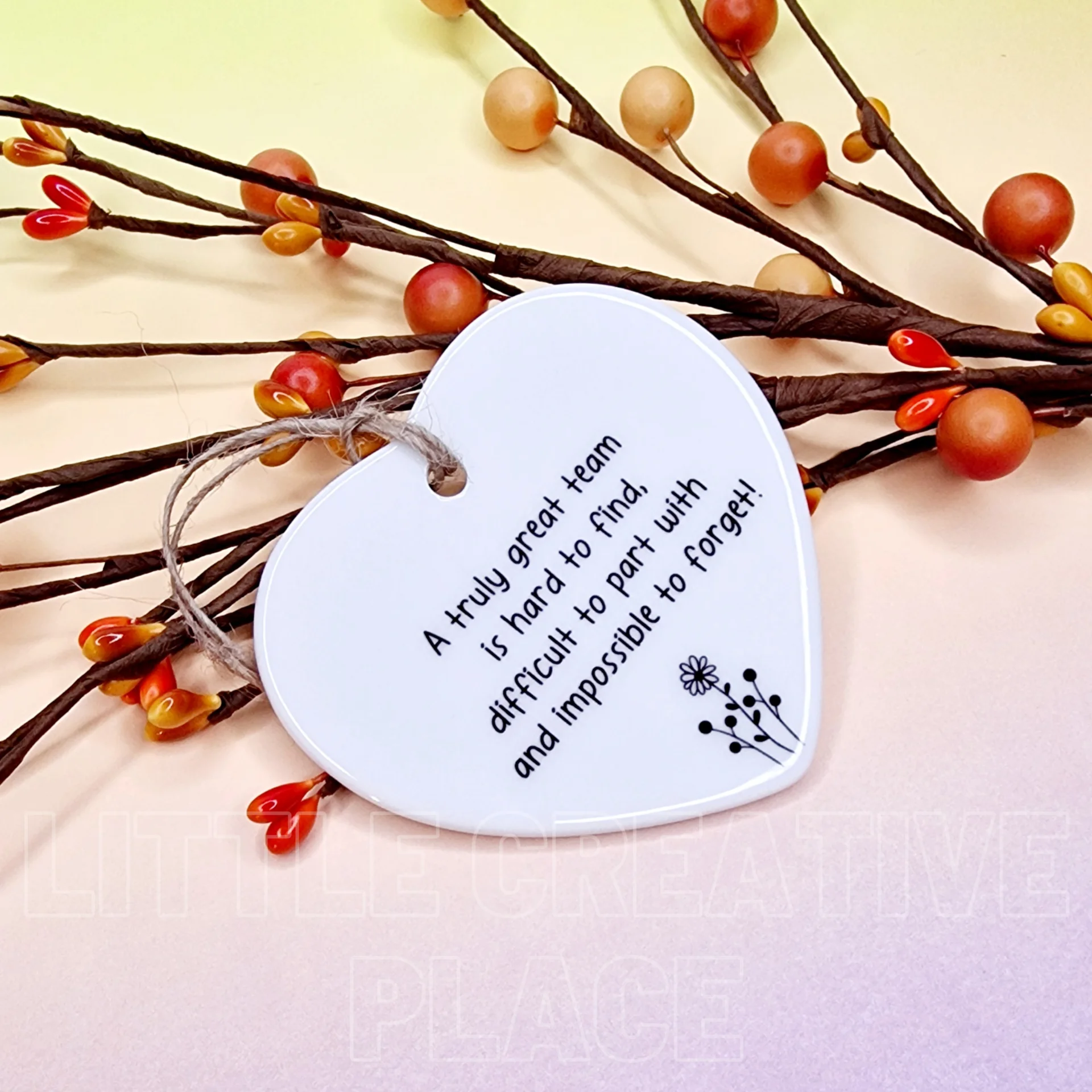 Team Appreciation Gift – Leaving Colleague Ceramic Heart Keepsake - Image 6
