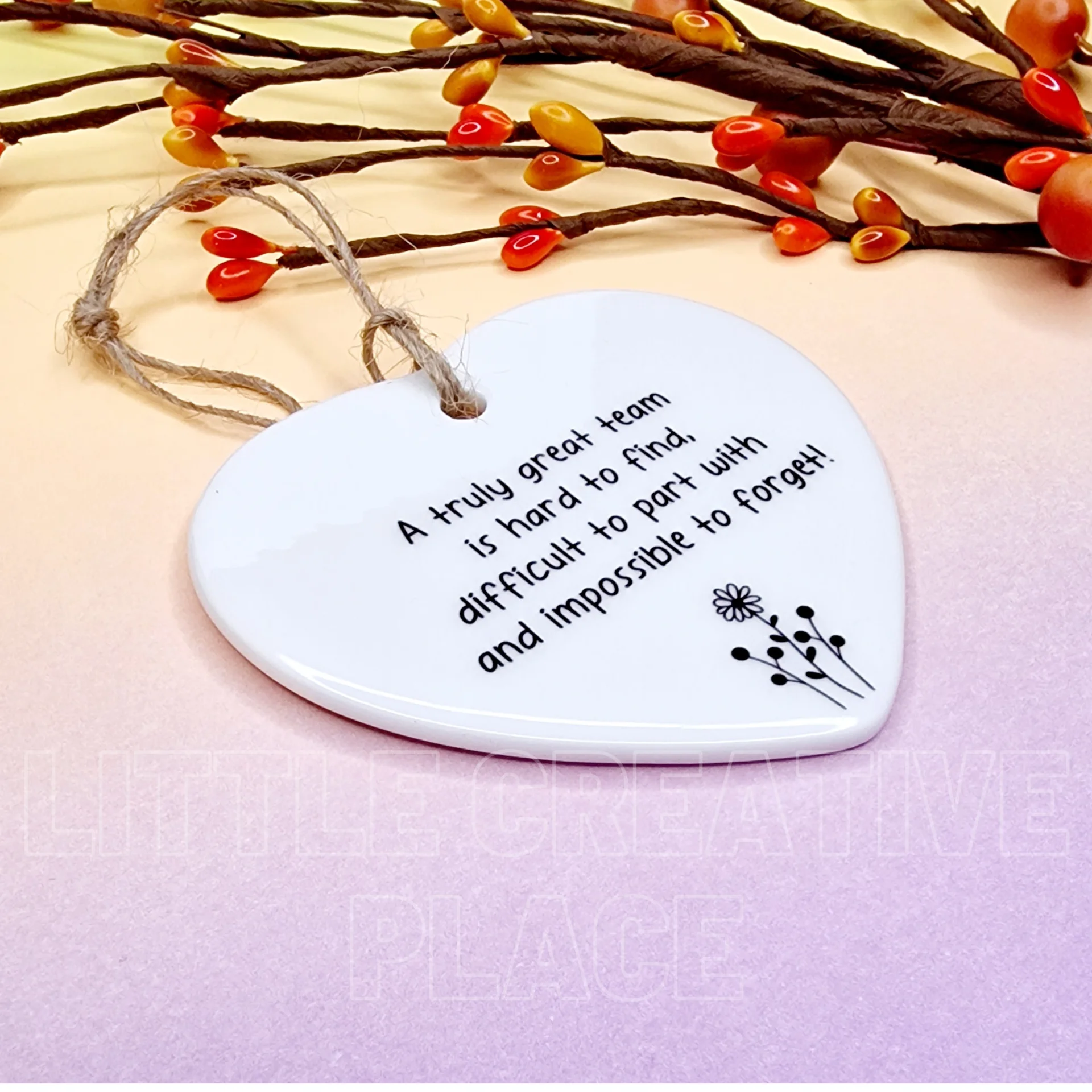 Team Appreciation Gift – Leaving Colleague Ceramic Heart Keepsake - Image 7