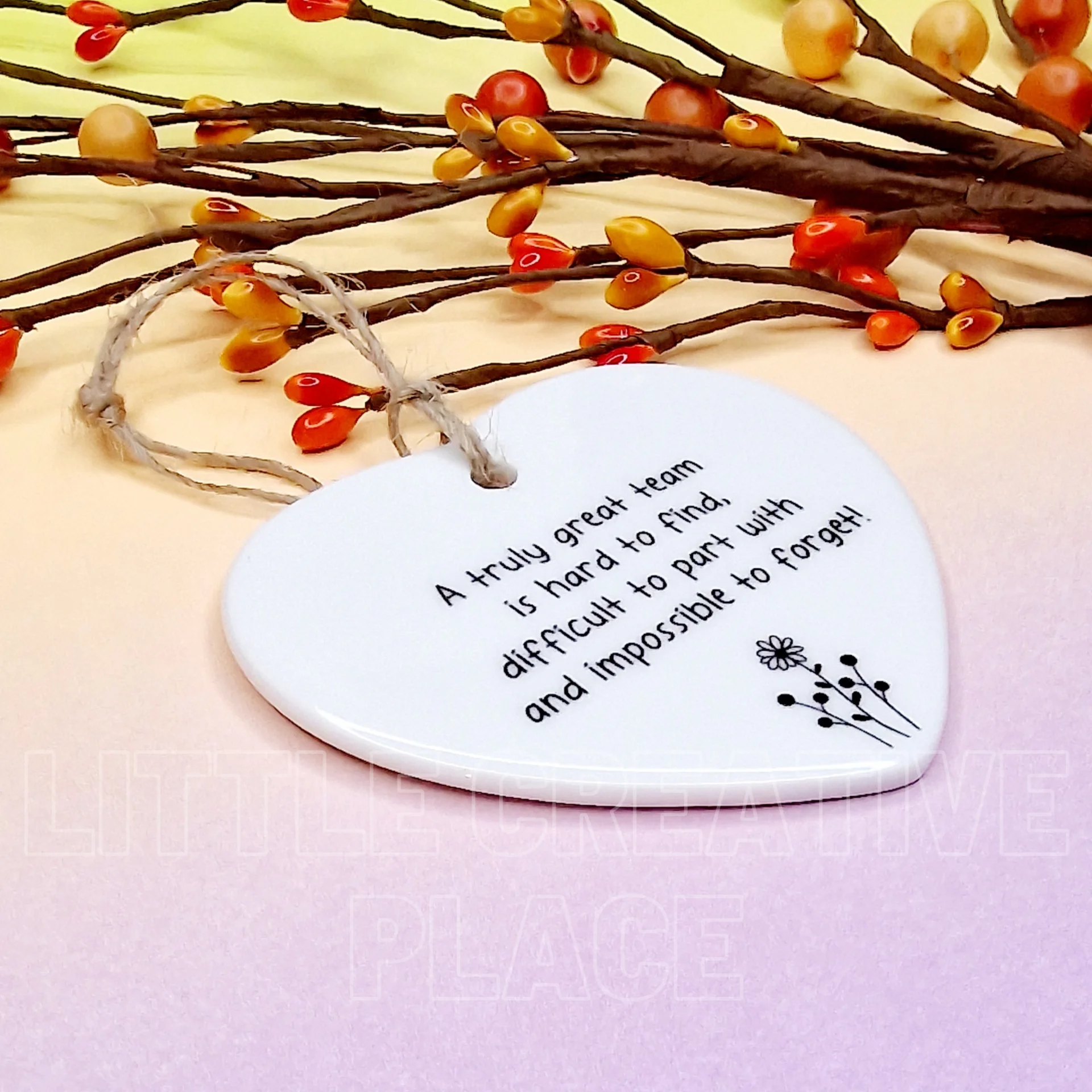 Team Appreciation Gift – Leaving Colleague Ceramic Heart Keepsake - Image 9