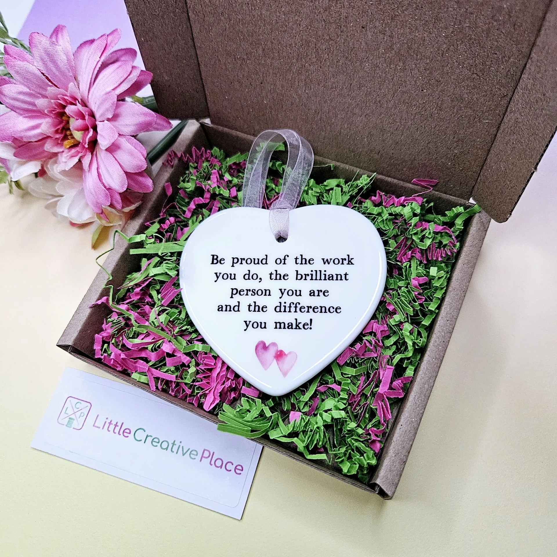 Personalised Heart Keepsake – Be Proud of the Work You Do - Image 2