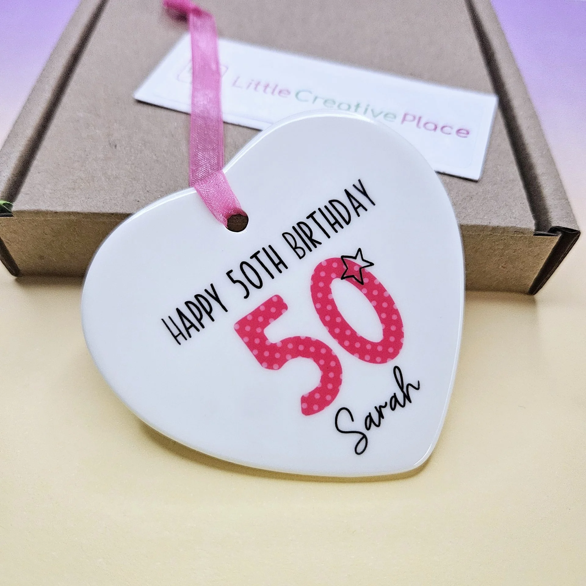 50th Birthday Gift, Ceramic, *Gift Box Included* - Image 3