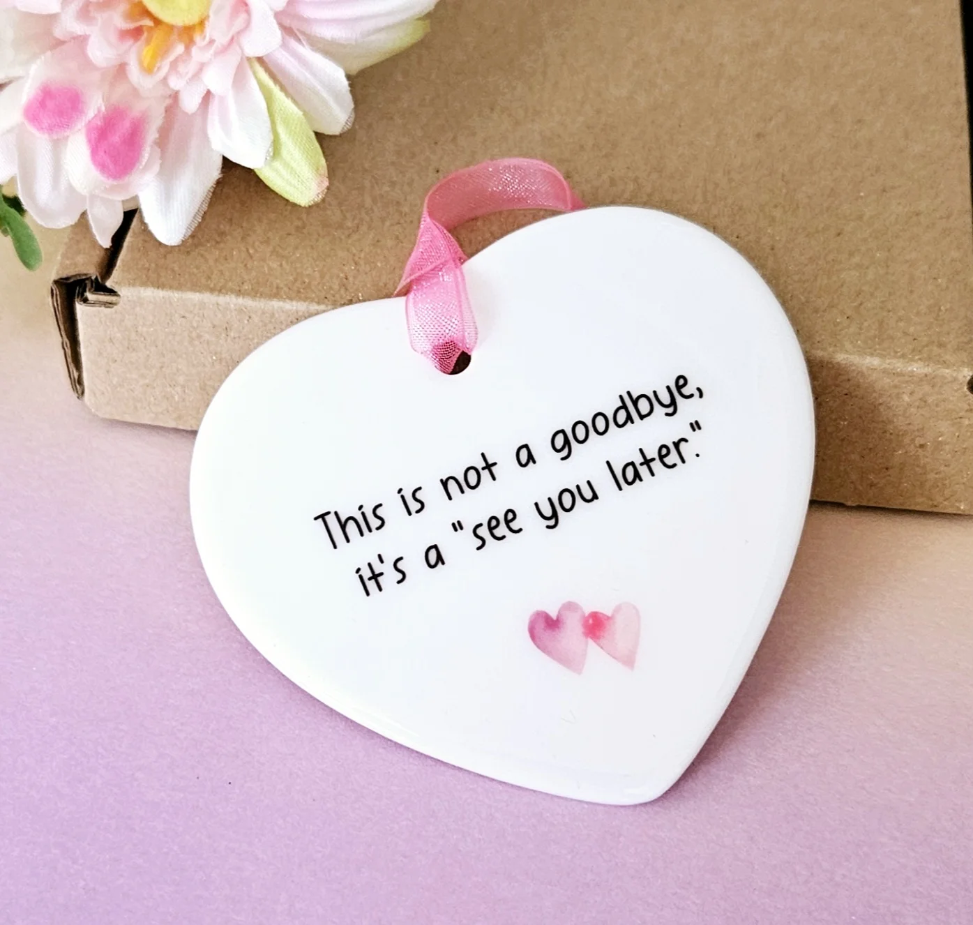 Farewell gift for friend moving away handmade ceramic heart