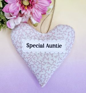 Special Auntie Fabric Hanging Heart