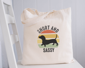 Short And Sassy Tote Bag, Dachshund Tote Bag