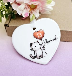 Personalised 13th Birthday Gift, Cat Lover Keepsake