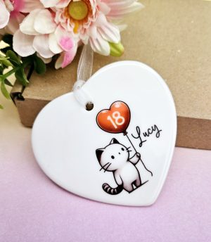 Personalised 18th Birthday Gift for Her - Ceramic Heart