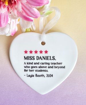 Personalised Teacher Review Ceramic Keepsake