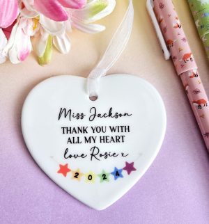 Thank You With All My Heart, Teacher Ceramic Gift