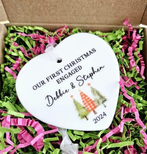 Personalised First Christmas Engaged Ornament Gift