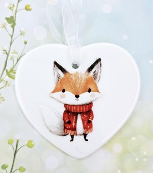 Ceramic Fox Ornament, Woodland Animals